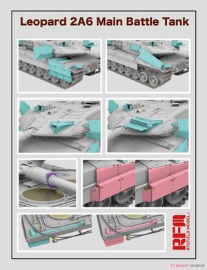 Збірна модель 1/35 Leopard 2A6, з робочими траками, RFM RM-5065