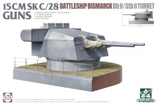 Збірна модель 1/72 Башта типу Bb II/Stb II лінкора "Бісмарк", зі спаркою гармат 15-cm Sk C/28, Takom 5014