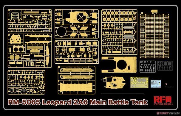 Збірна модель 1/35 Leopard 2A6, з робочими траками, RFM RM-5065