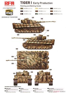 Збірна модель 1/35 Tiger I ранніх випусків з повним інтер'єром, RFM RM-5025