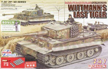 Збірна модель 1/35 Tiger I Pz.Kpfw.VI Ausf.E пізніх випусків / останній Tiger Міхаеля Віттмана, з циммеритом та Magic Track, Dragon 6800