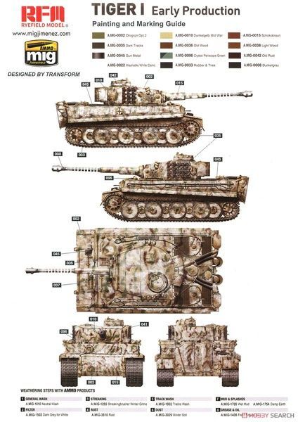 Збірна модель 1/35 Tiger I ранніх випусків з повним інтер'єром, RFM RM-5025