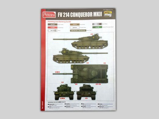 Збірна модель 1/35 FV214 Conqueror Mk II британський важкий танк, Amusing Hobby 35A027
