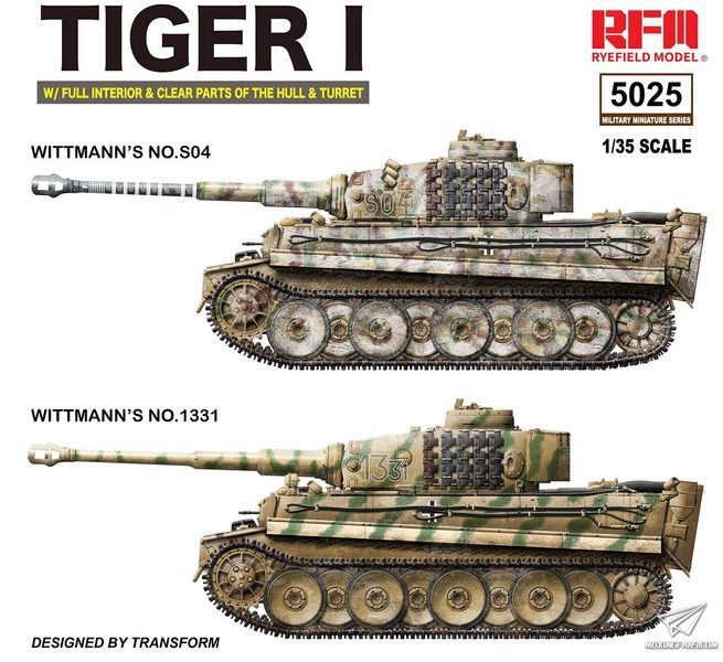 Збірна модель 1/35 Tiger I ранніх випусків з повним інтер'єром, RFM RM-5025