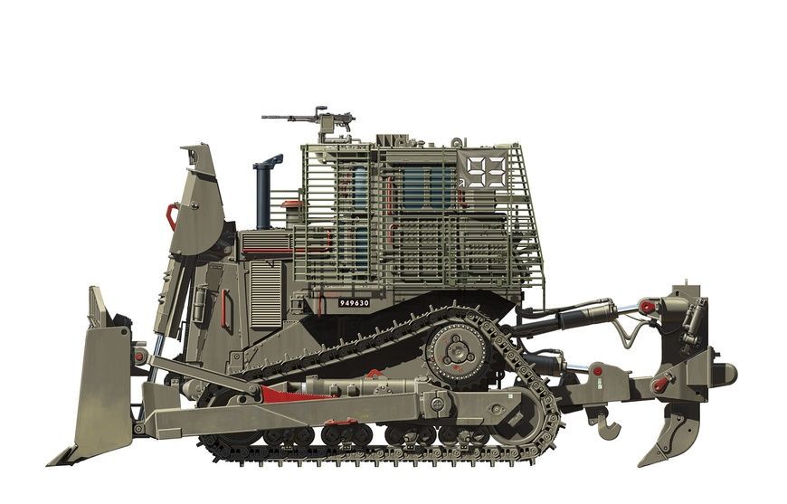 Збірна модель 1/35 Броньований бульдозер D9R із ґратчастими екранами, Meng SS-010