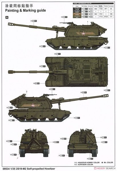 Збірна модель 1/35 2С19М2 "Мста-С" 152-мм самохідна гаубиця, Trumpeter 09534
