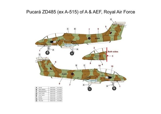 Збірна модель 1/48 IA-58 Pucara штурмовик ПС Великої Британії (RAF), Kinetic K48142