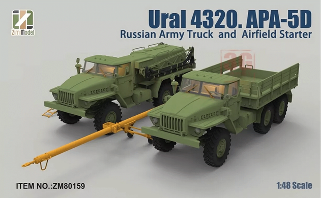 Збірні моделі 1/48 Урал 4320 / АПА-5Д комплект з двох моделей, Zimi Model ZM80159
