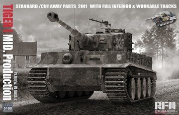 Збірна модель 1/35 Pz.Kpfw.VI Ausf.E Tiger I, середніх випусків, з інтер'єром, RFM RM-5100