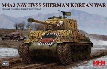 Збірна модель 1/35 M4A3 76W HVSS Sherman, війна в Кореї, з робочими траками, RFM RM-5049