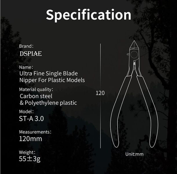 Кусачки для пластику ультратонкі з односторонньою заточкою DSPIAE ST-A 3.0 з антикорозійним мастилом AL-1