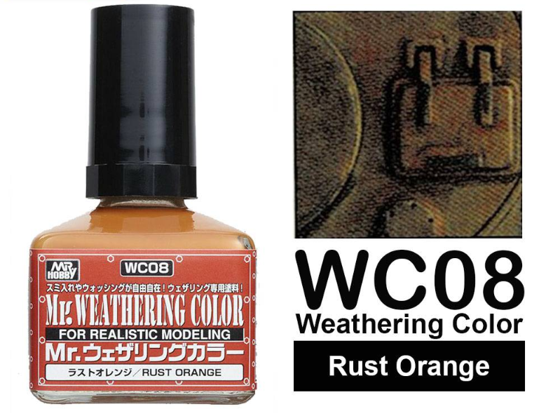 Змивка модельна насичено руда Mr. Weathering Rust Orange (40 мл), Mr. Hobby WC08