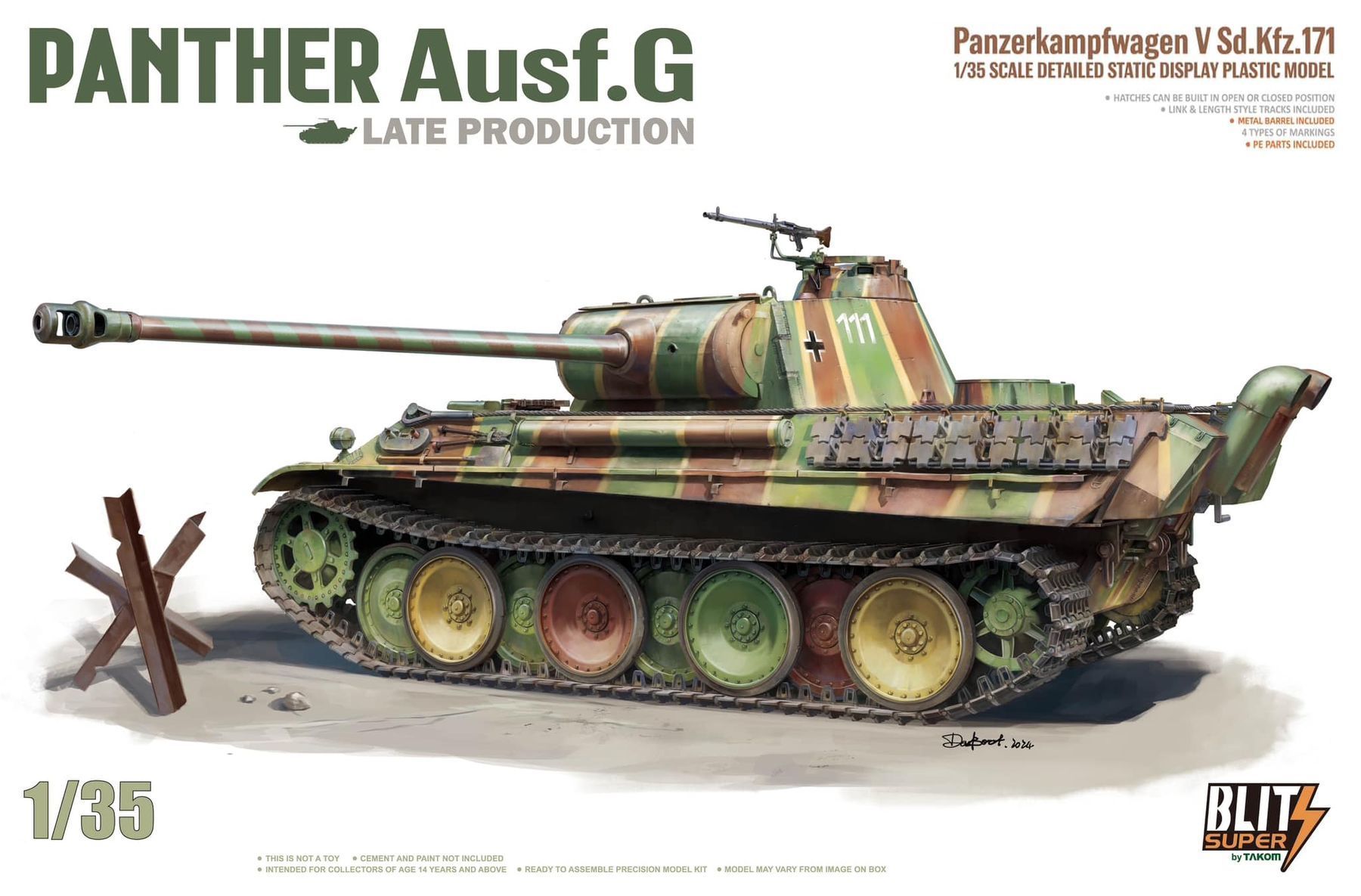 Збірна модель 1/35 Panther Ausf.G пізніх серій - Super Blitz