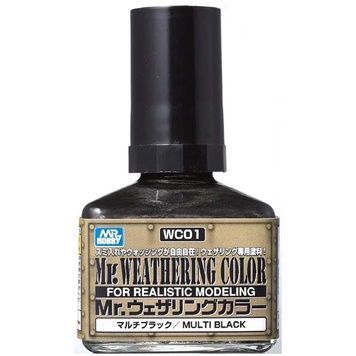 Змивка модельна чорна Mr. Weathering Color Multi Black (40 мл), Mr. Hobby WC01