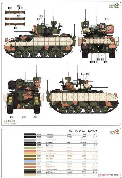 Збірна модель 1/35 M7A3 BFIST Bradley бойова машина управління вогнем, Magic Factory 2006