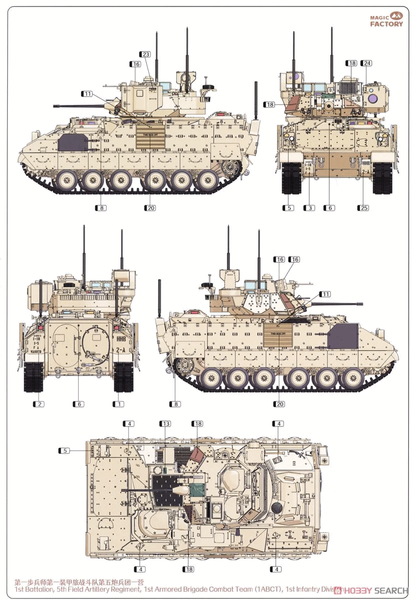 Збірна модель 1/35 M7A3 BFIST Bradley бойова машина управління вогнем, Magic Factory 2006