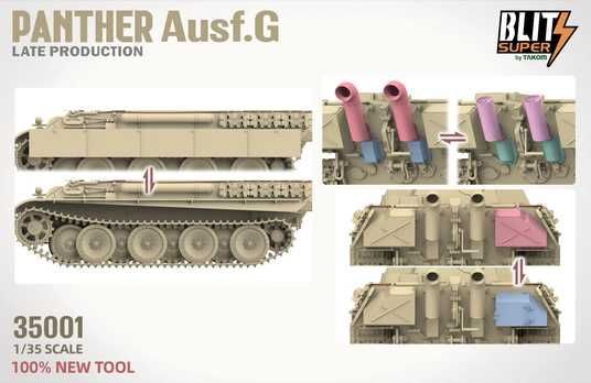 Збірна модель 1/35 Panther Ausf.G пізніх серій - Super Blitz