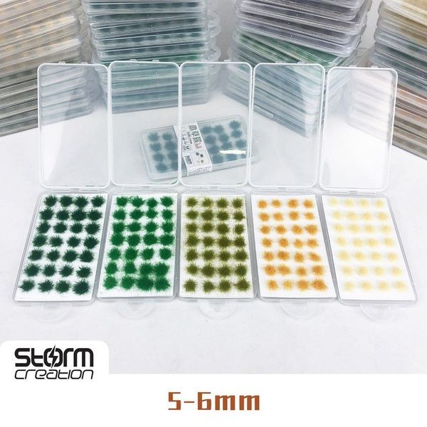 Пучки трави для діорам, середньо-зелені (Medium Green), висота 5-6 мм, 28 шт, Storm Creation SC3085