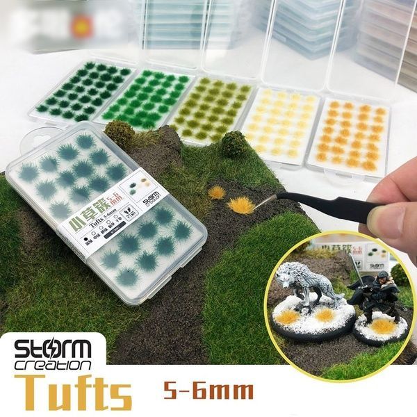 Пучки трави для діорам, середньо-зелені (Medium Green), висота 5-6 мм, 28 шт, Storm Creation SC3085