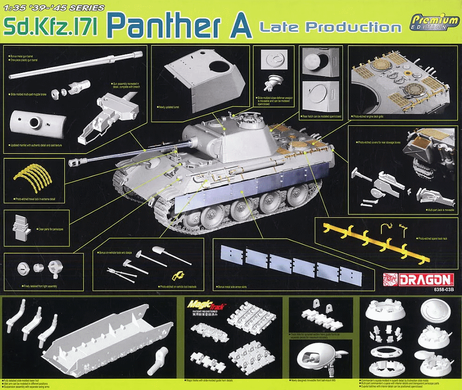 Збірна модель 1/35 Panther Ausf.A пізніх випусків (Sd.Kfz.171), Dragon 6358