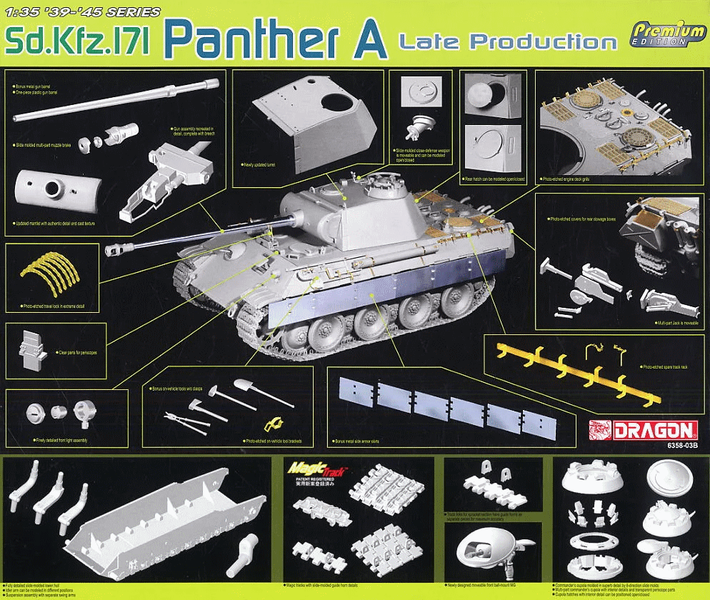 Збірна модель 1/35 Panther Ausf.A пізніх випусків (Sd.Kfz.171), Dragon 6358
