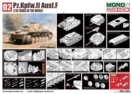 Збірна модель 1/35 PzKpfw II Ausf.F, корпус "Африка", Dragon/Mono MD-002
