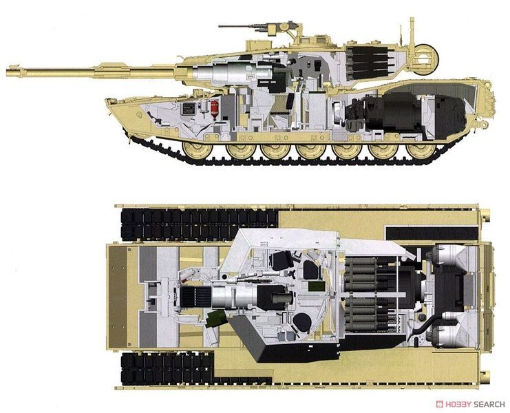 Збірна модель 1/35 M1A1/A2 Abrams з повним інтер'єром та робочими траками, RFM RM-5007