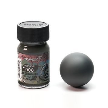 Нітро фарба темно-сіра (RAL 7021 Dunkelgrau / German Black Grey), Sunin7 T008 (15 мл)
