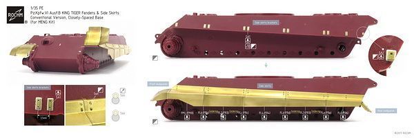 Набір фототравлення для Pz.Kpfw.VI Ausf.B KING TIGER з баштою Porsche в 1/35 (для MENG), ROCHM Model AF35A37
