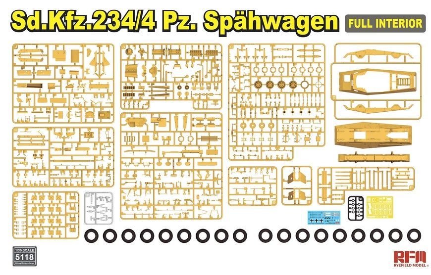 Збірна модель 1/35 Sd.Kfz.234/4 Pz.Sp&auml;hwagen з інтер'єром, RFM RM-5118
