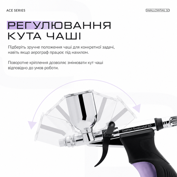 Аерограф Gaahleri Ace Series GHAC-Swallowtail SD 0,28/0,5 мм, арт. 43011