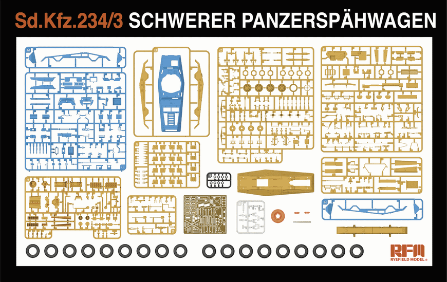 Збірна модель 1/35 Sd.Kfz.234/3 Schwerer Panzersp&auml;hwagen з інтер'єром, RFM RM-5134